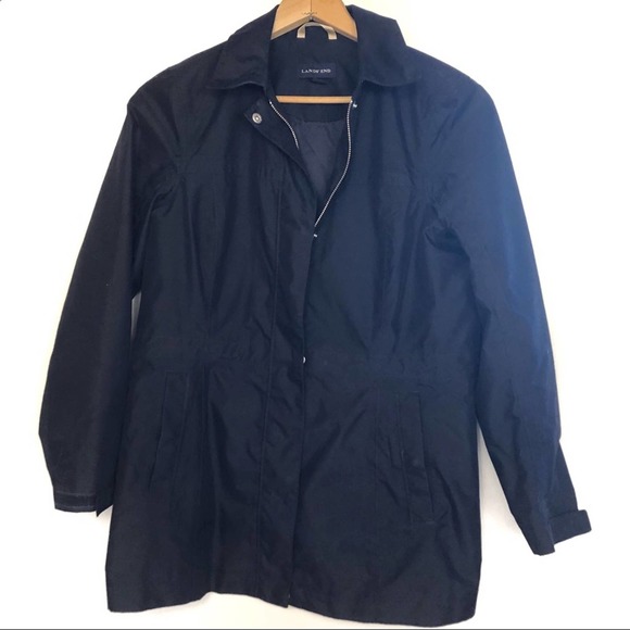 Lands’ End Navy Blue Light Rain Jacket Coat Women's Size Small - Picture 1 of 7